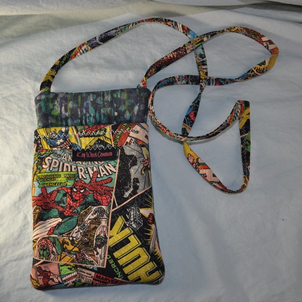 Key West Couture Marvel Spiderman comic book cross body bag purse (w1462)
